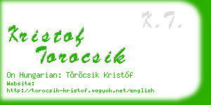 kristof torocsik business card